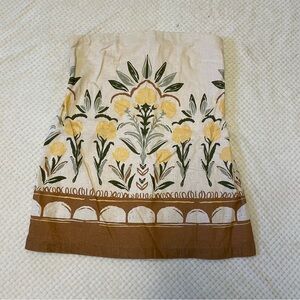 Abercrombie & Fitch Yellow Floral strapless mini dress skort size xl